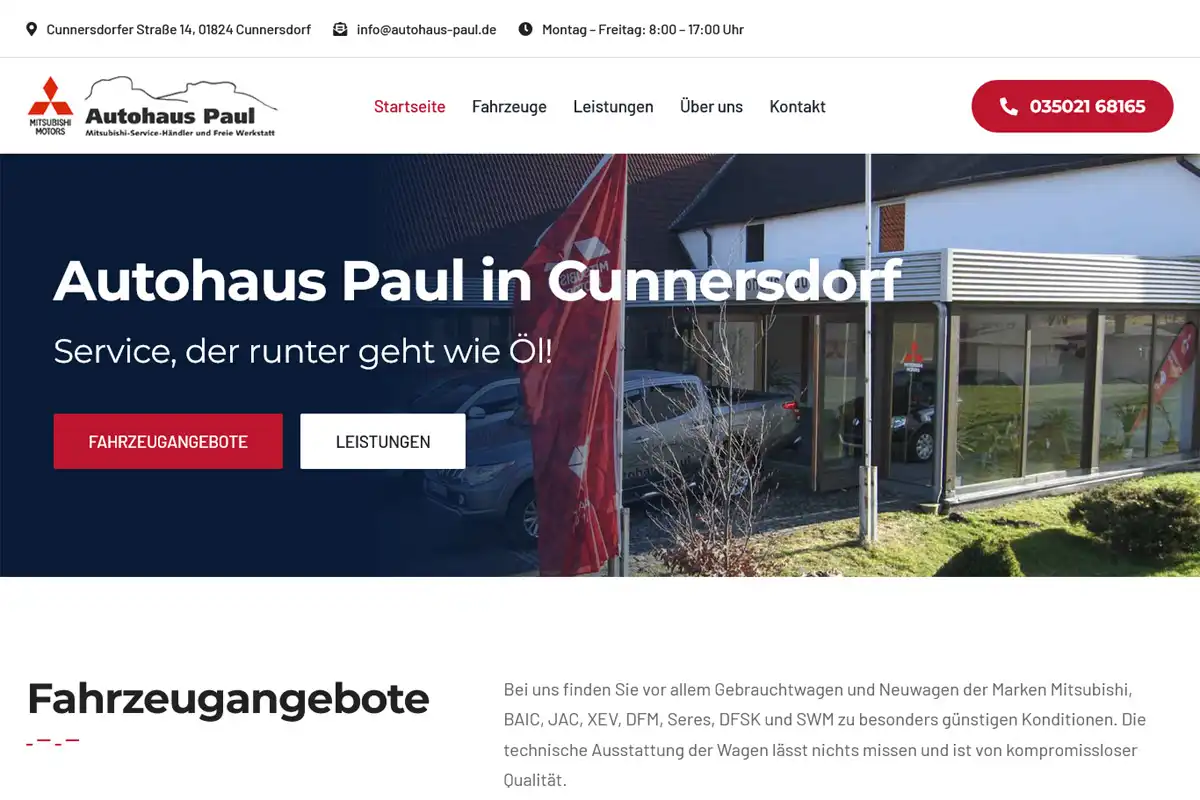 Autohaus Paul Cunnersdorf - Neue Website